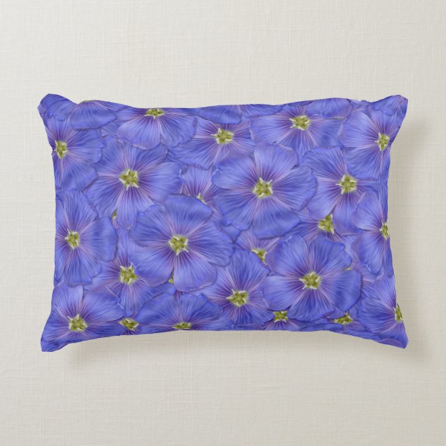 Blauw vlas naadloos patroon accent kussen (Voorkant)