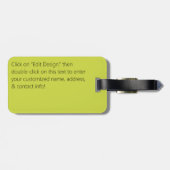 Blauw vlas naadloos patroon bagagelabel (Achterkant horizontaal)