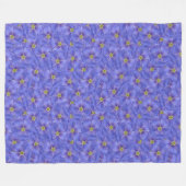 Blauw vlas naadloos patroon fleece deken (Voorkant (Horizontaal))