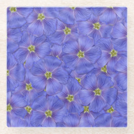 Blauw vlas naadloos patroon glazen onderzetter