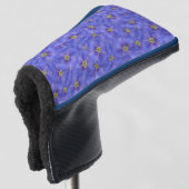 Blauw vlas naadloos patroon golfheadcover (3/4 voorkant)