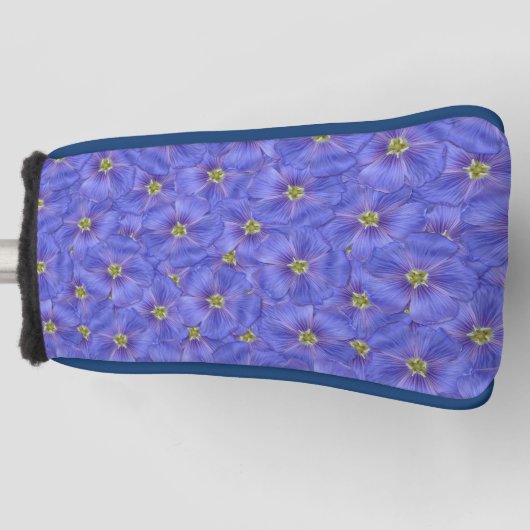 Blauw vlas naadloos patroon golfheadcover (Voorkant)