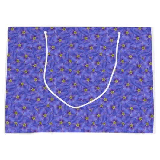 Blauw vlas naadloos patroon groot cadeauzakje (Voorkant)