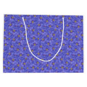 Blauw vlas naadloos patroon groot cadeauzakje (Achterkant)