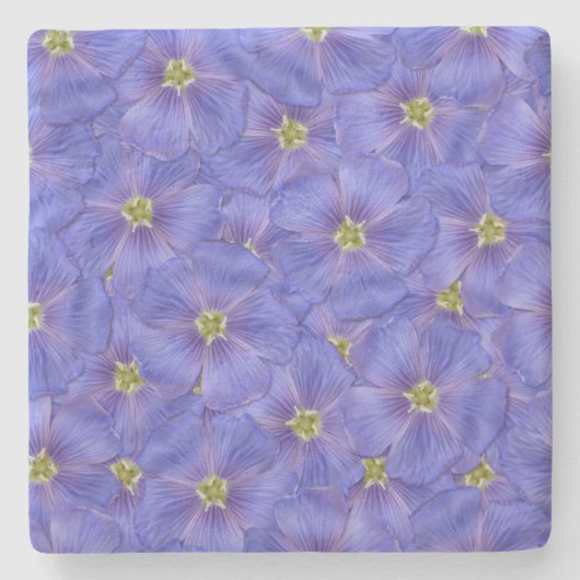 Blauw vlas naadloos patroon stenen onderzetter (Voorkant)