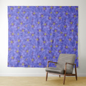 Blauw vlas naadloos patroon wandkleed (In Situ (horizontaal))