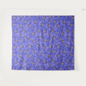 Blauw vlas naadloos patroon wandkleed (Voorkant (horizontaal))