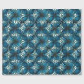 Blauw Vlekglas Abstract Kruis Cadeaupapier (Vlak)