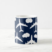 Blauw vliegend vliegtuig koffiemok (Center)