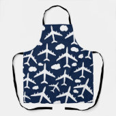 Blauw vliegend vliegtuig schort (Voorkant)