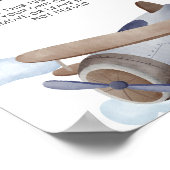 blauw vliegtuig - Birthday Party Custom Sign Poster (Hoek)