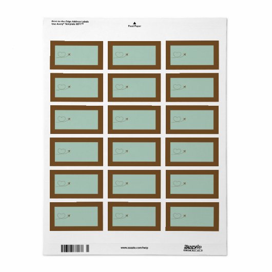 Blauw Vliegtuig Hart Bruiloft Mailing Adres Label (Full Sheet)