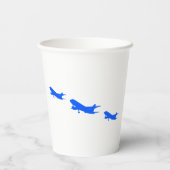 Blauw vliegtuig papieren bekers (Achterkant)