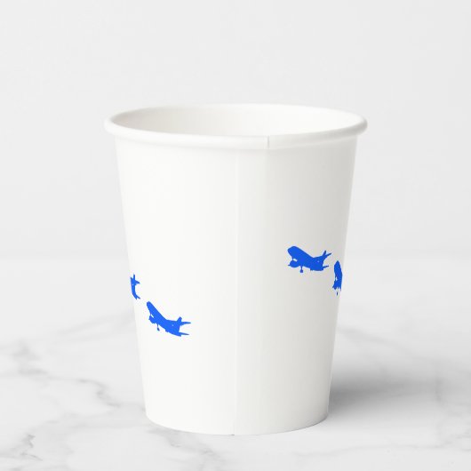 Blauw vliegtuig papieren bekers (Rechts)