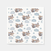 blauw vliegtuig piloot Birthday Party Servet (Voorkant)