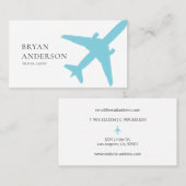 Blauw vliegtuig visitekaartje (Voorkant / Achterkant)