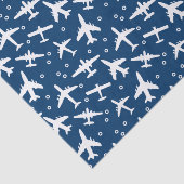 Blauw vliegtuigpatroon met luchtvaartthema tissuepapier (Detail)