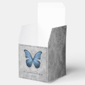 Blauw vlinder Damask bruiloft Bedankdoosjes (Geopend)