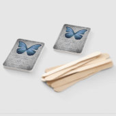 Blauw vlinder Damask bruiloft gunst Handwaaier (Niet-gemonteerd)