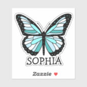  blauw vlinder Etiket op persoonlijke titel Sticker (Vel)