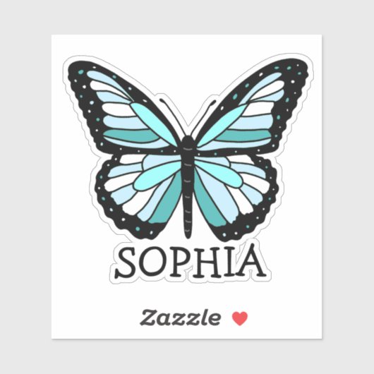  blauw vlinder Etiket op persoonlijke titel Sticker (Vel)