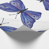 Blauw vlinder inpakpapier, 30 in x 6 ft cadeaupapier (Hoek)
