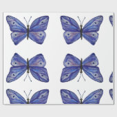 Blauw vlinder inpakpapier, 30 in x 6 ft cadeaupapier (Vlak)