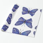 Blauw vlinder inpakpapier, 30 in x 6 ft cadeaupapier (Uitgerold)