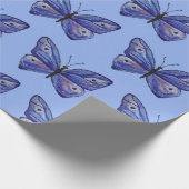 Blauw Vlinder Matte Verpakkingsdocument, 30 in x 6 Cadeaupapier (Hoek)