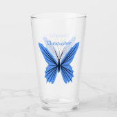 Blauw Vlinder Ontwerp Glas (Voorkant)