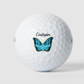 Blauw Vlinder Ontwerp Golfballen (Voorkant)