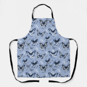 Blauw Vlinder Patroon Schort (Voorkant)