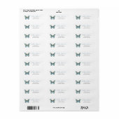 Blauw Vlinder Retouradres Label (Full Sheet)
