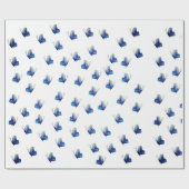 Blauw vlinderbloemkool cadeaupapier (Vlak)