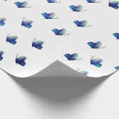 Blauw vlinderbloemkool cadeaupapier (Hoek)