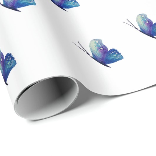 Blauw vlinderbloemkool cadeaupapier (Rol Hoek)