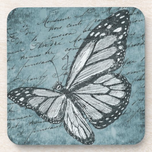 blauw-vlinderCalligrafie-ontwerp Onderzetter (Voorkant)