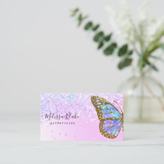 blauw vlinderdarm Visitekaartje (Staand voorkant)
