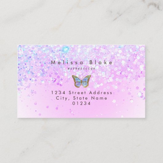 blauw vlinderdarm Visitekaartje (Achterkant)