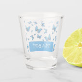 Blauw vlinderglas shot glas (Achterkant)