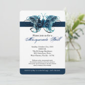 Blauw vlindermasker Masker Kostuum Halloween Kaart (Staand voorkant)