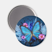 Blauw vlindermodel magneet (Voorkant / Achterkant)