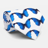 blauw vlinderontwerp stropdas (Opgerold)