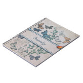  blauw vlinderpatroon - Aangepaste laptop Notitieboek (Linkerzijde)