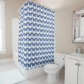 blauw vlinderpatroon douchegordijn (In situ)