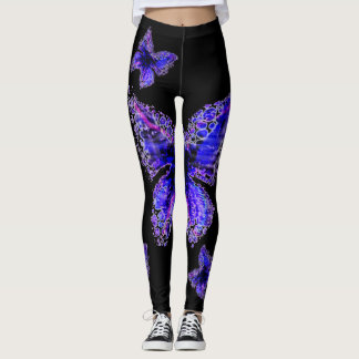 Blauw vlinderpatroon elegant ontwerp, leggings