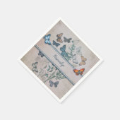  blauw vlinderpatroon, speciaal aangepast servet (Hoek)