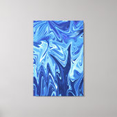 Blauw vloeibaar abstract patroon canvas afdruk (Voorkant)
