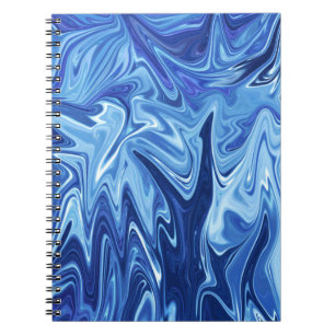 Blauw vloeibaar abstract patroon notitieboek