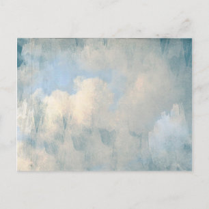 Blauw, vloeiende wolken, achtergrond schilderen briefkaart